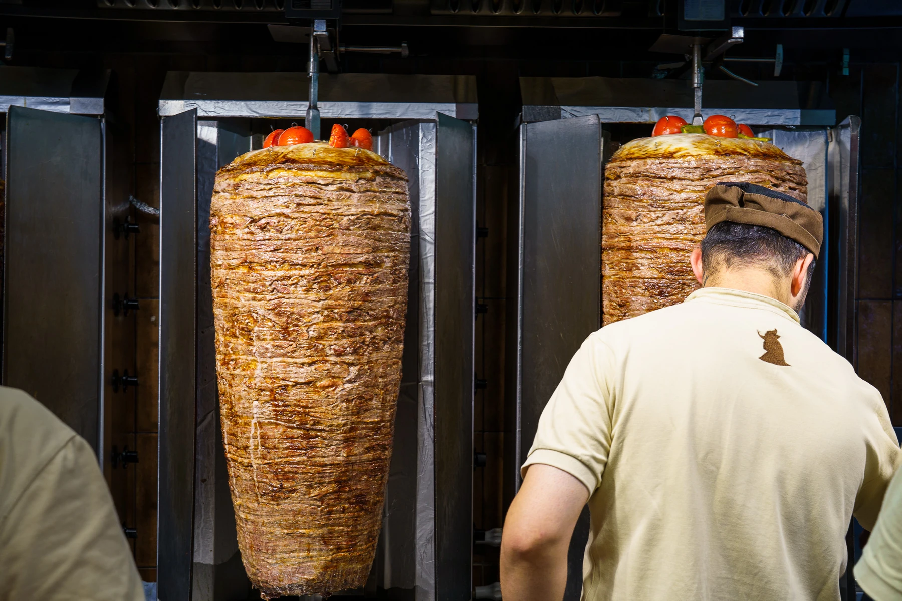 A member of the Sefa Beef Döner team at work in the kitchen